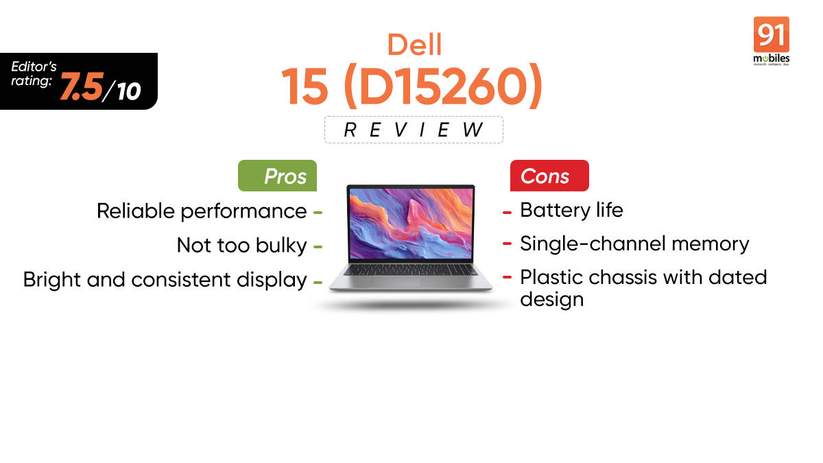 Dell 15 (D15260) review: A modest refresh that sticks to the basics
