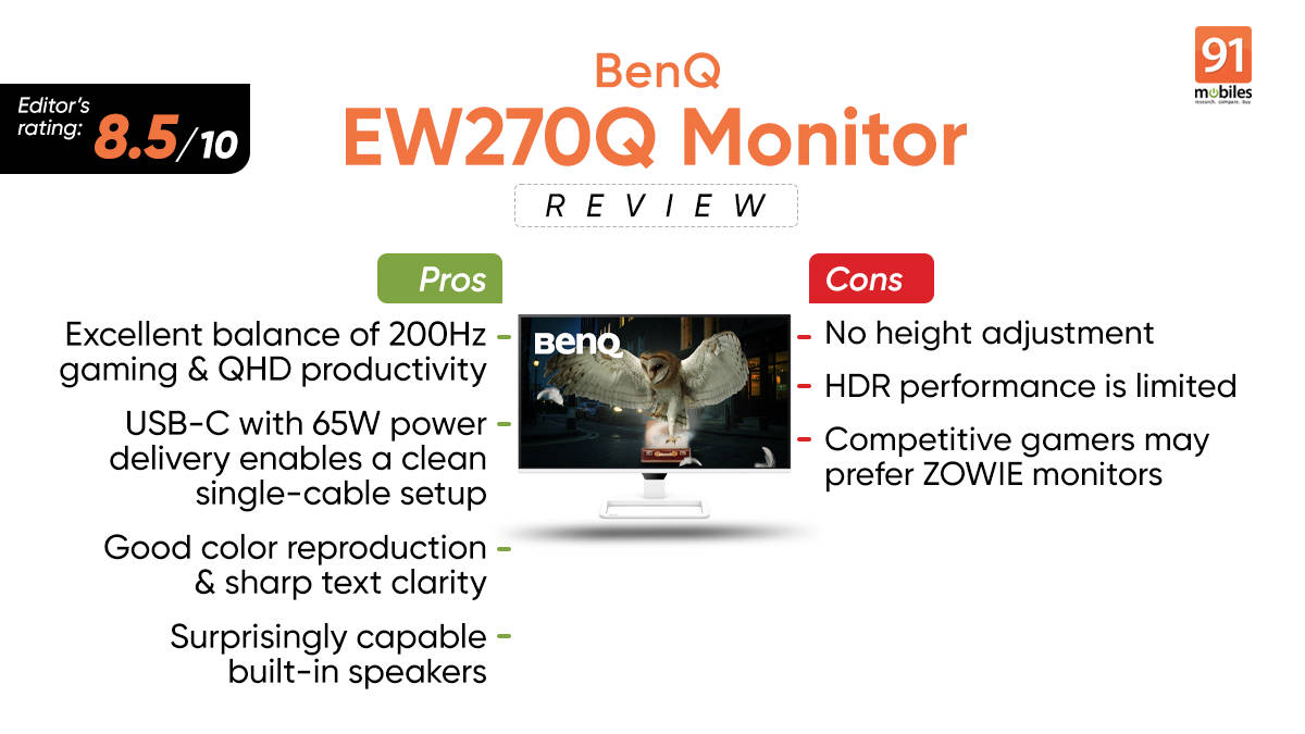 BenQ EW270Q monitor review: A productivity workhorse that can also game?