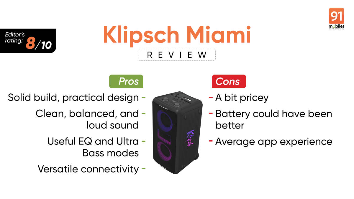 Klipsch Miami review: not your typical thumping party speaker