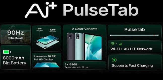 Ai+ PulseTab tablet launched in India under Rs 10,000: 10.9-inch FHD display, 8,000mAh battery and more