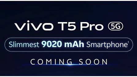 Vivo T5 Pro officially teased to launch in India with a massive 9,020mAh battery