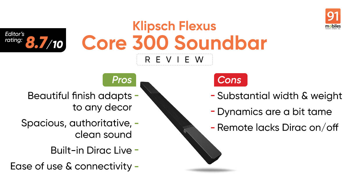 Klipsch Flexus Core 300 soundbar review: worlds first soundbar with Dirac tested