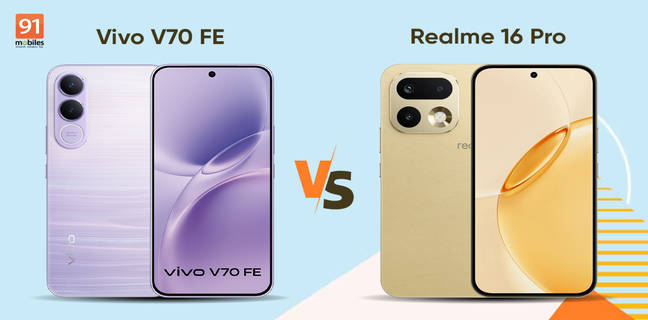 Vivo V70 FE vs Realme 16 Pro: big battery, 200MP cameras, stylish design— which phone does it better?
