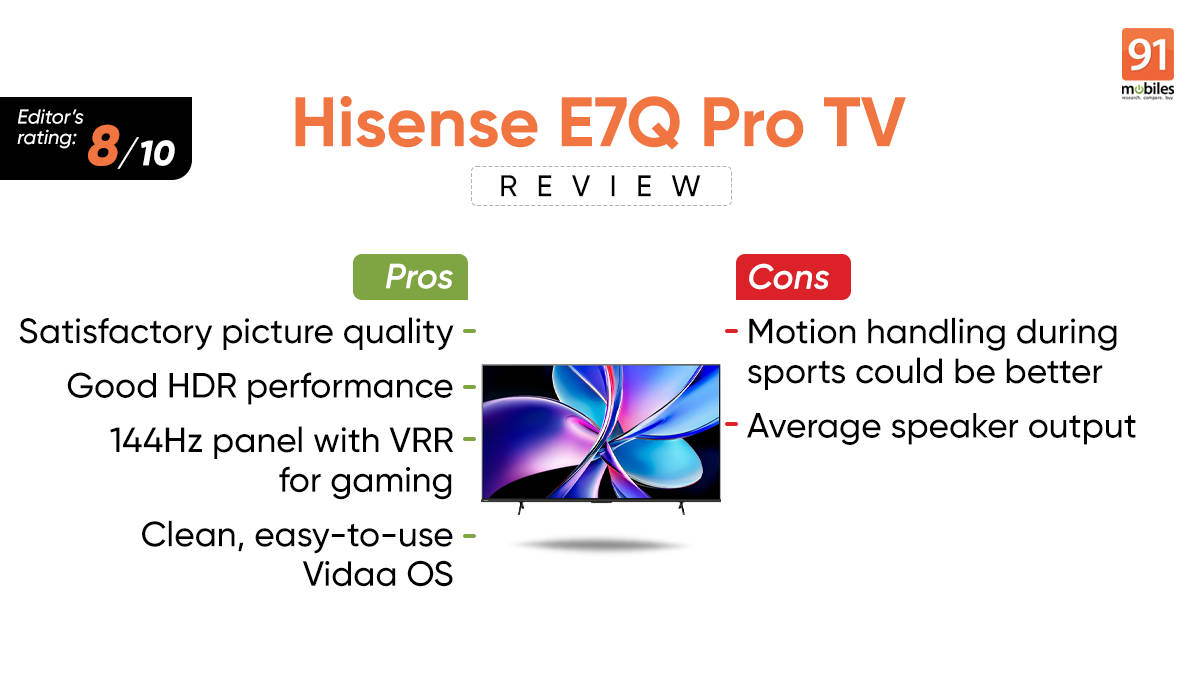 Hisense E7Q Pro 55-inch QLED TV review: smooth gaming, good picture quality, average sound
