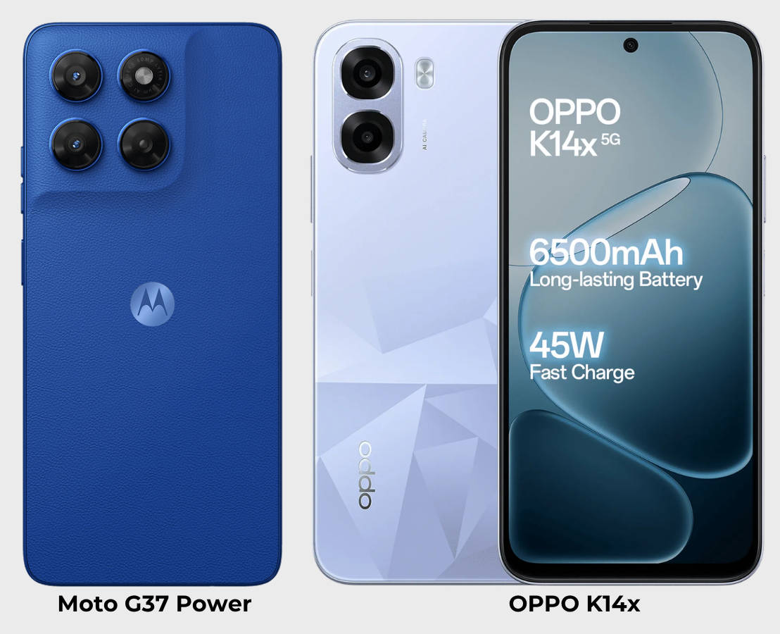 Moto G37 Power vs OPPO K14x design