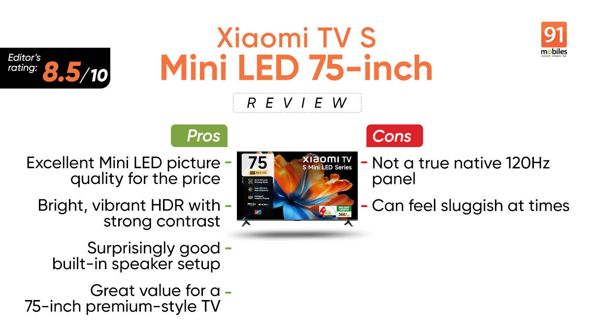 Xiaomi TV S Mini LED 75-inch Review: Dangerously good for the price