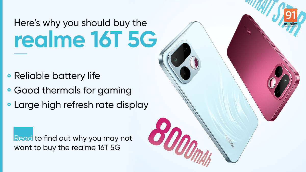 3 reasons to buy the Realme 16T and 3 reasons to skip it