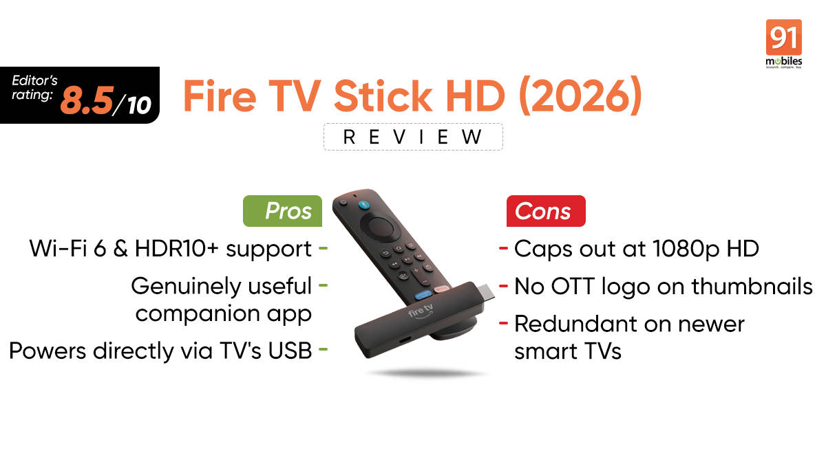 Fire TV Full HD Streaming Stick (2026) review: Is it a TV lifeline for under Rs 5000?