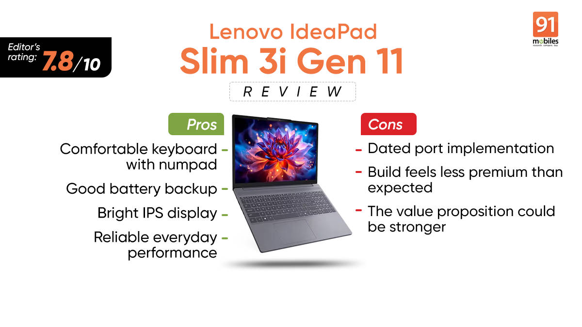 Lenovo IdeaPad Slim 3i Gen 11 Review: Premium panther, painful price?