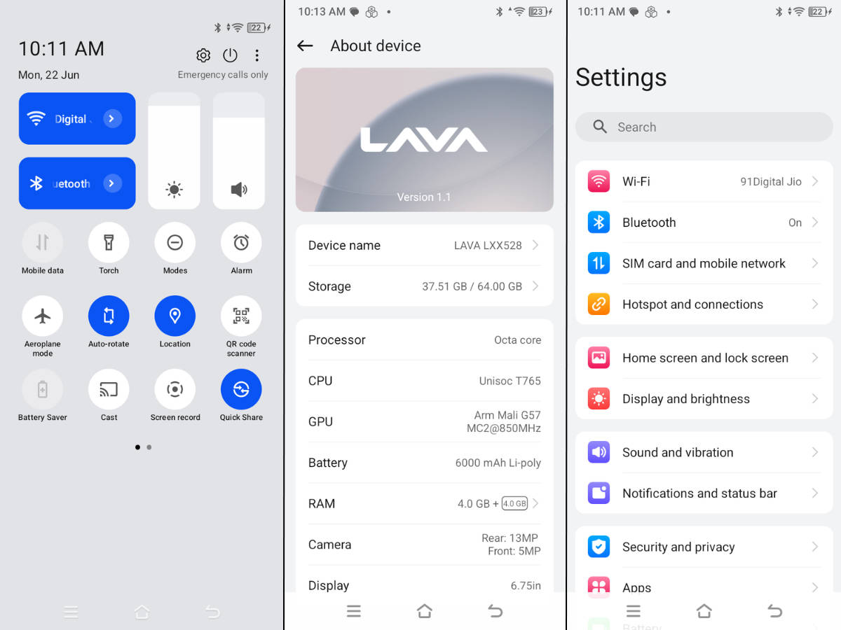 Lava Shark 2 5G software