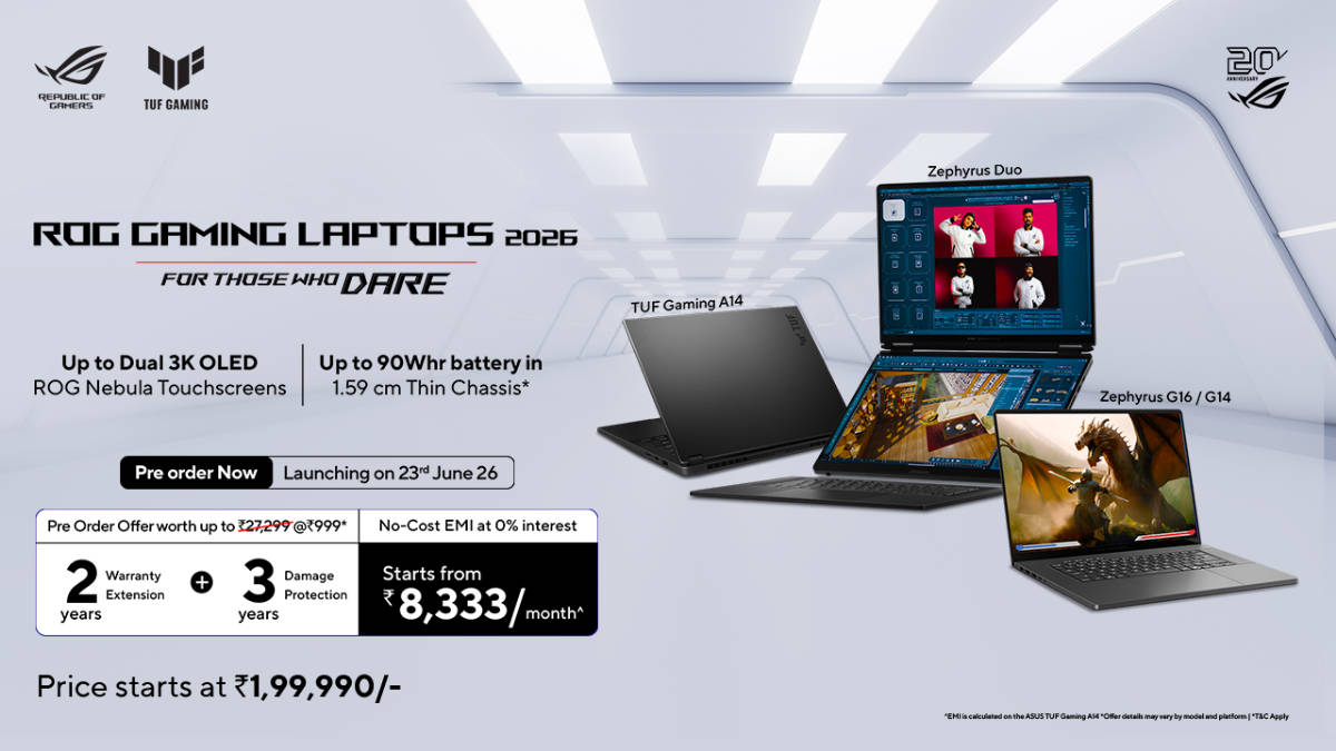 ASUS ROG opens pre-orders for Zephyrus Duo, G14, G16, TUF Gaming A14, and ProArt PZ14 in India, starting at Rs 1,99,990