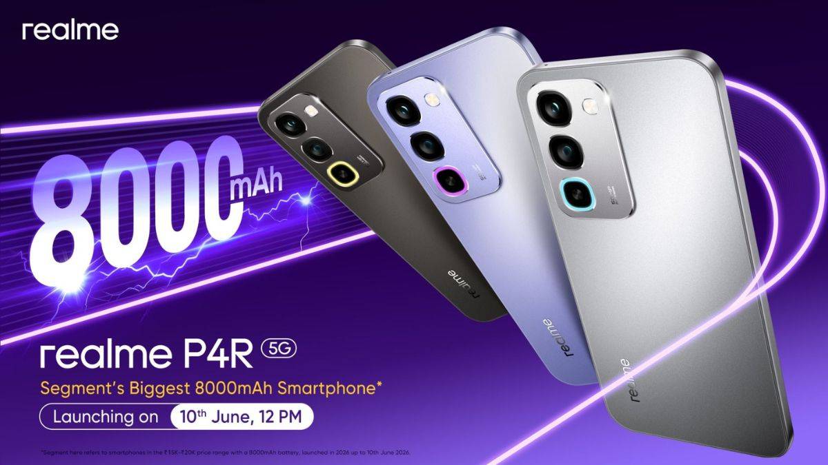Realme P4R to launch in India on June 10th with 8000mAh battery, 50MP AI camera