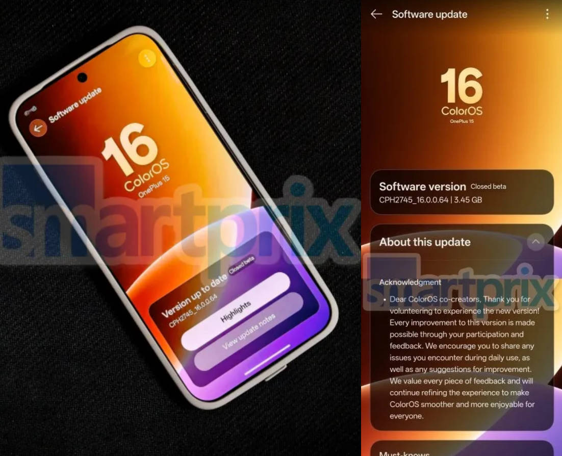 ColorOS 17 update screen leak