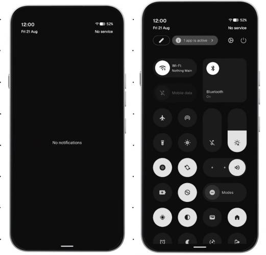 Nothing OS 5.0 quick settings