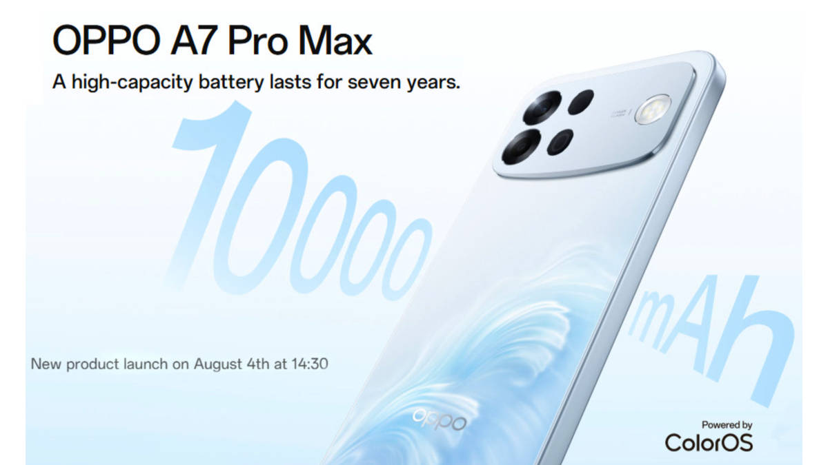 OPPO A7 Pro Max launched in China as OPPO's first 10,000mAh phone, may come to India as F35 Pro