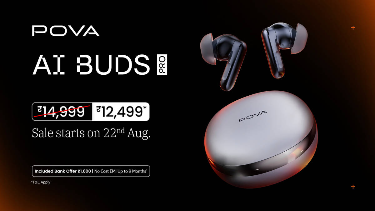 POVA AI Buds Pro launched in India with 48dB ANC, AI recording and real-time translation