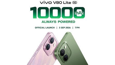 Vivo V80 Lite with 10,000mAh battery to launch globally on September 3rd