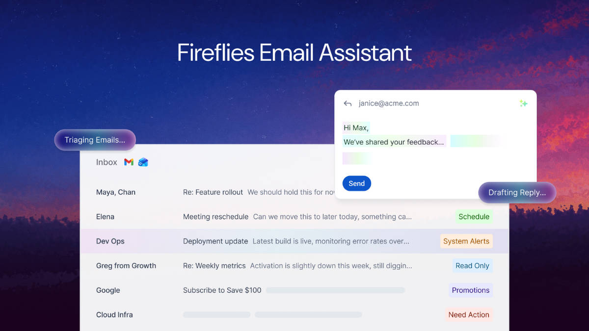 Fireflies.ai launches Email Assistant, bringing meeting context into the inbox for 20 million users
