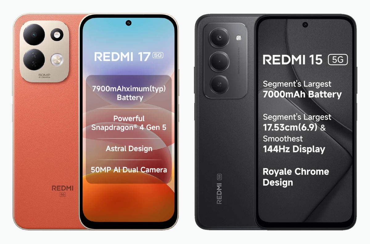 Redmi 15 vs Redmi 17 design and display