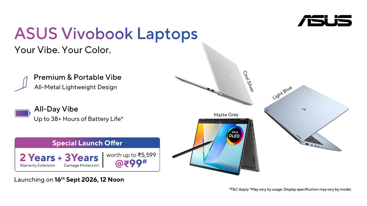 ASUS launches new Vivobook lineup on September 16 with Snapdragon, AMD, and Intel options, all-metal build, and up to 38 hours of battery life