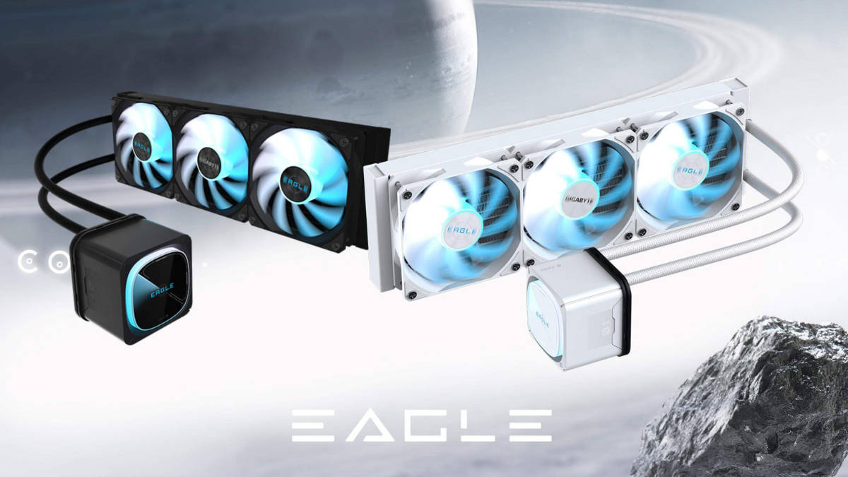 GIGABYTE launches EAGLE 360 and EAGLE 360 ICE AIO liquid coolers in black and white for Intel and AMD platforms
