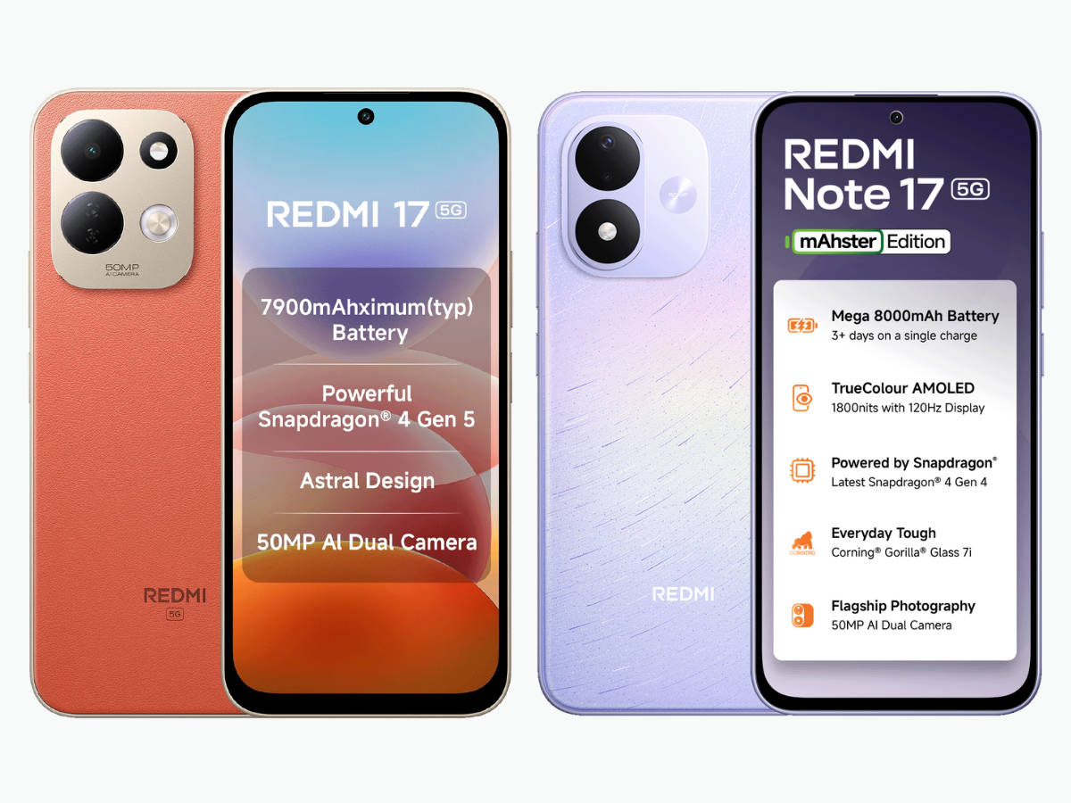 redmi 17 vs redmi note 17 design display