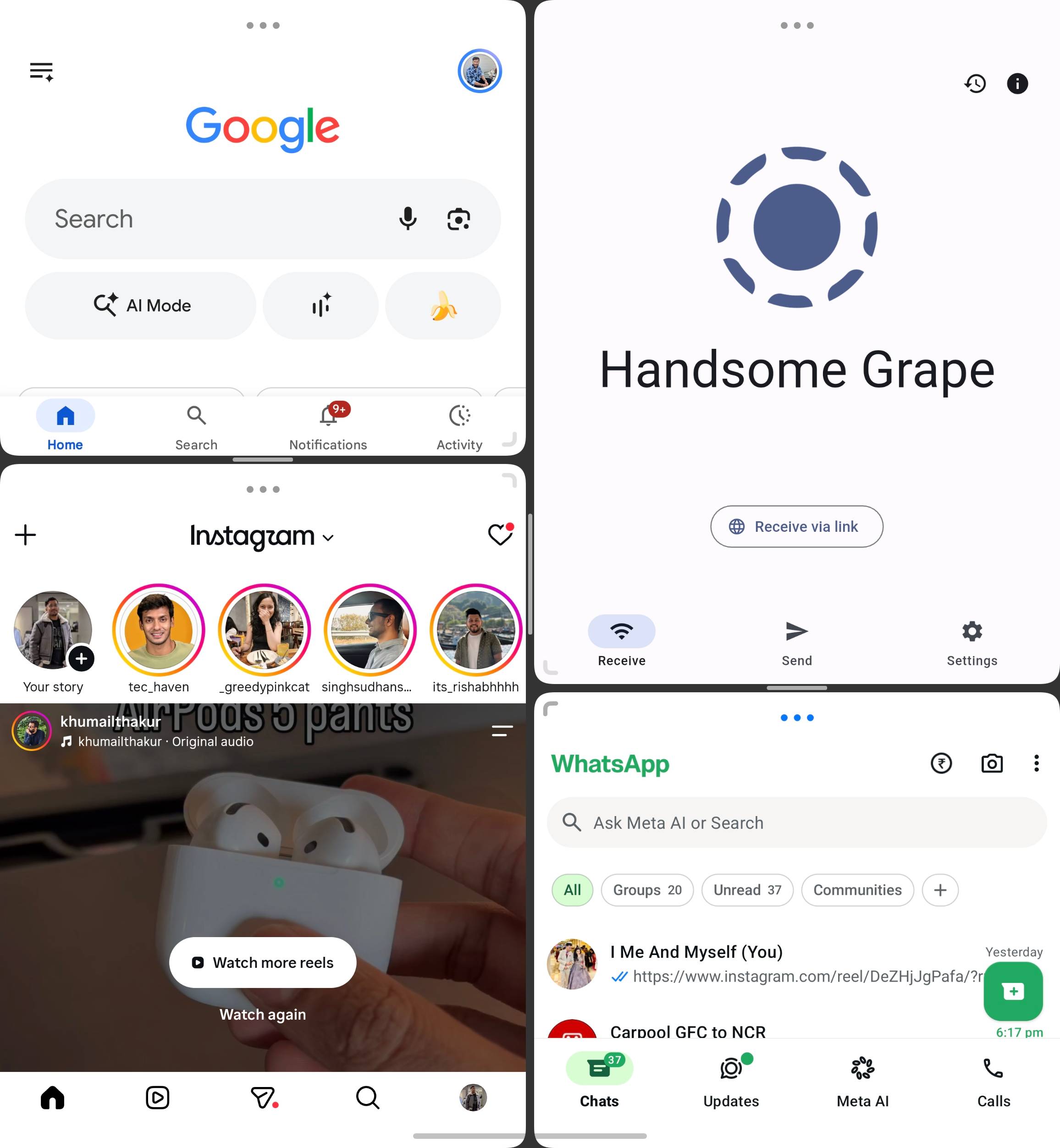 Vivo X Fold 6 split screen