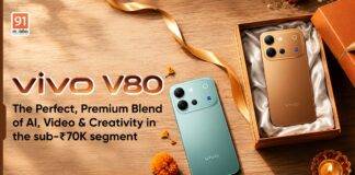 vivo V80: The Perfect, Premium Blend of AI, Video and Creativity in the sub Rs. 70K segment